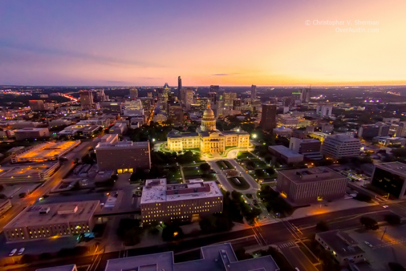 Texas State Capital and the last of the days light by artist Christopher Sherman
